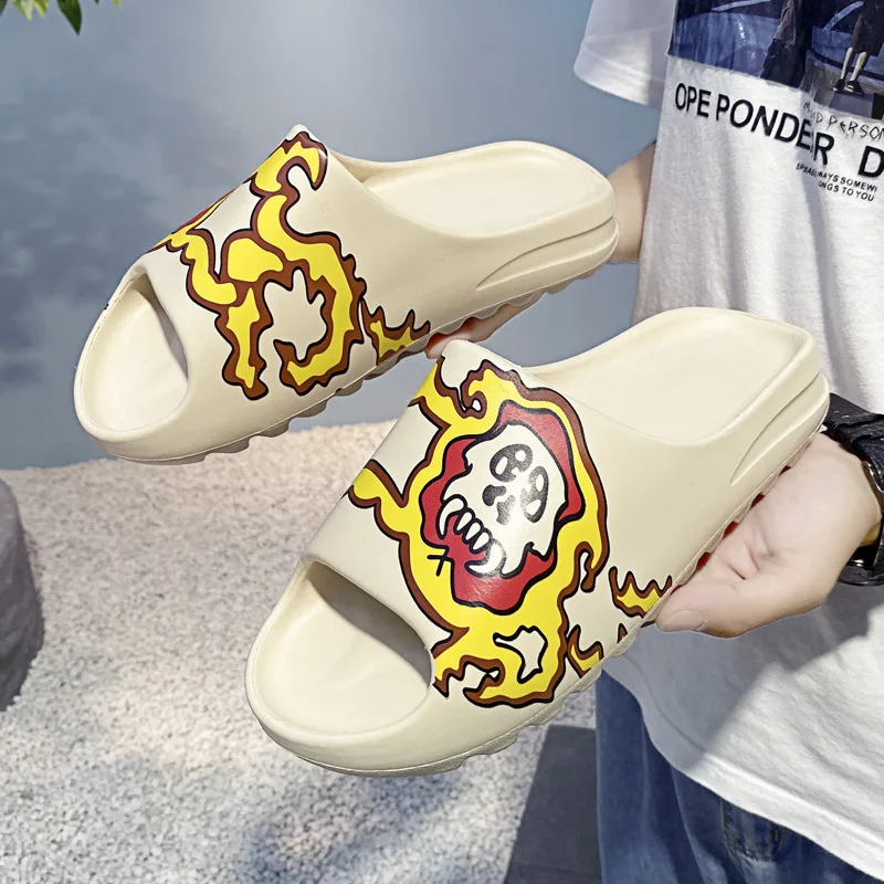 Shevalues Indoor Home Women Slippers Summer Outdoor Beach Slides Men Slippers Fashion Platform Mules Shoes Ladies Thick Sandals