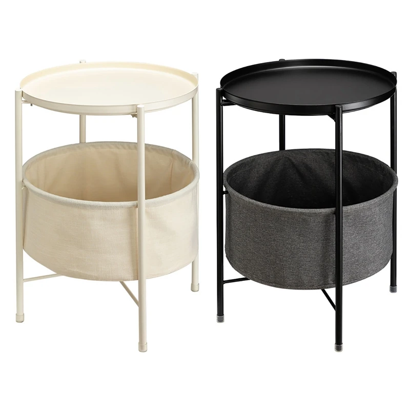 

Кофейный столик на 2 яруса, столик-поднос со съемной корзиной, маленький круглый боковой столик для дивана, гостиной