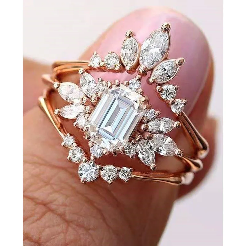 

Elegant Creative Rose Gold Princess Crown Ring Swan Finger Hollow Ring Girl Fashion Party Jewelry Birthday Gift Wholesale