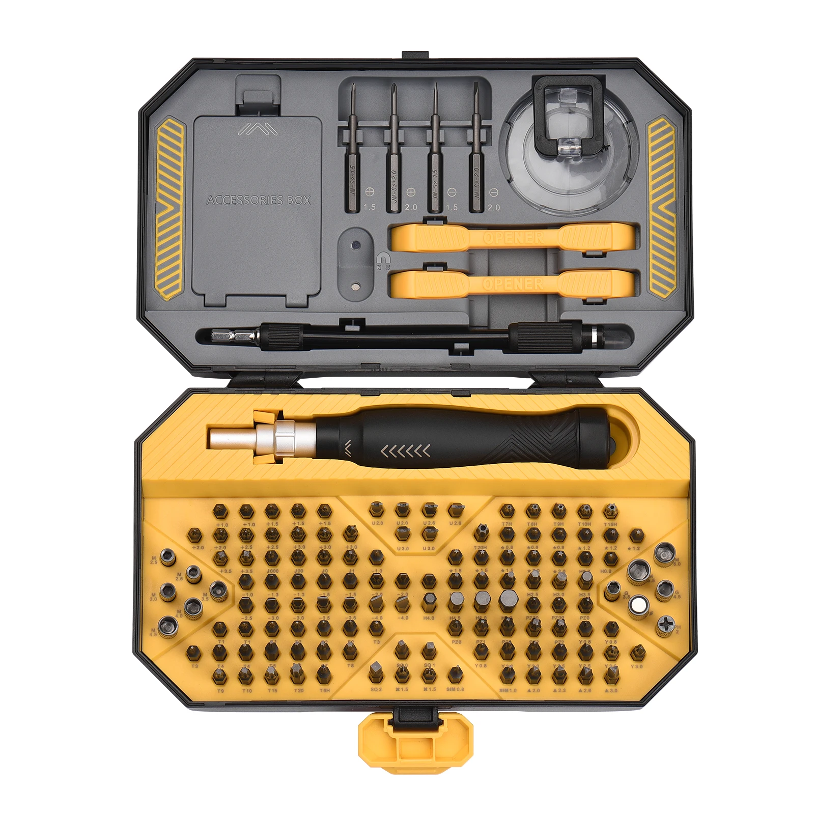 

145pcs Screwdriver Bits & Socket Set Drive Socket Set Premium H4*28MM Slotted Torx Star Hexagon Bits with Magnetic Soft Pad