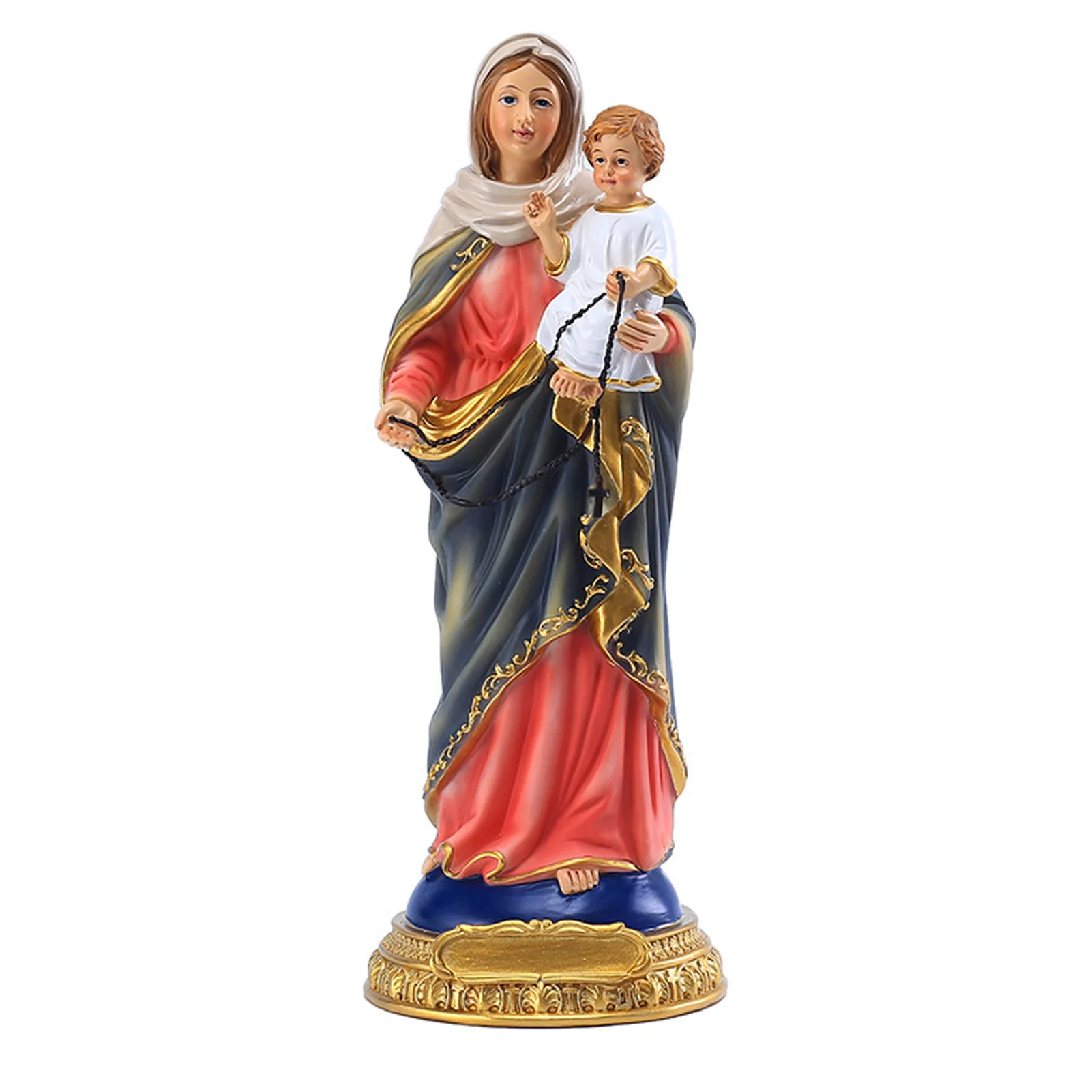 

Virgin Mary Holding Jesus Ornaments Religious Figurine Catholic Miniatures Home Decor Catholic Christian Collectible Sculpture