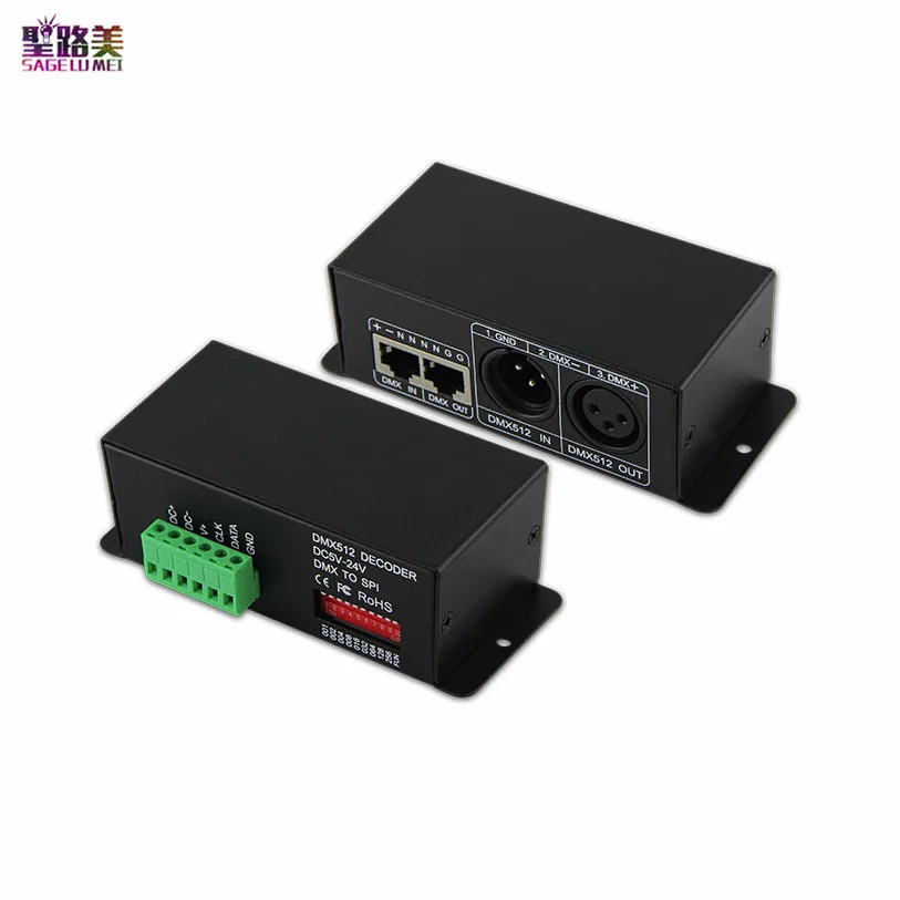 

DMX512 декодер сигналов 12V DMX контроллер для LPD6803 8806 TM1809 P9813 TLS3001 WS2801 WS2811 WS2812 TM1814 SK6812 светильник