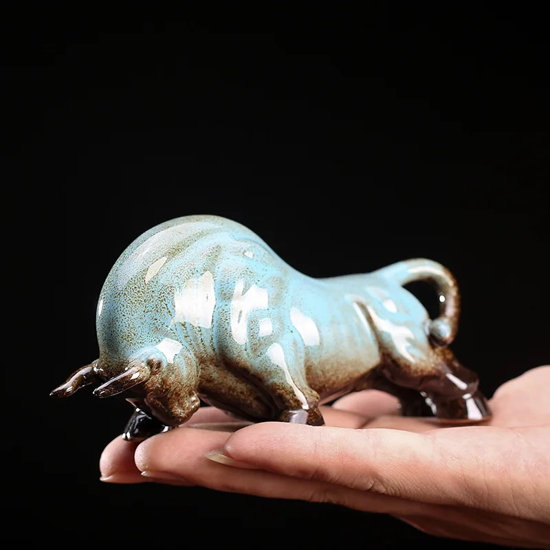 Фото Абстрактный Бык Lucky Ceramics, статуэтка быка скот из коровы и буйвола, скульптура, настольное украшение, Декор для дома №3