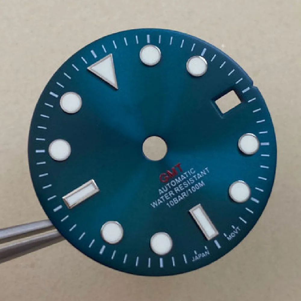 nh34 Dial Sunburst White Gray Blue Watch Accessories nh34 GMT Movement 29mm Date