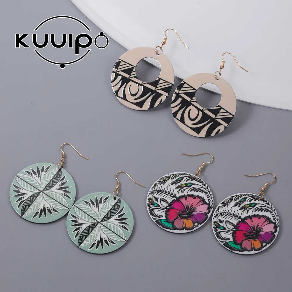 

New in Drop Earrings Fashion Round Featuring Personalized Hawaiian Earing Beauty Jewelry Acrylic Elegant 2023 Earrings for Women
