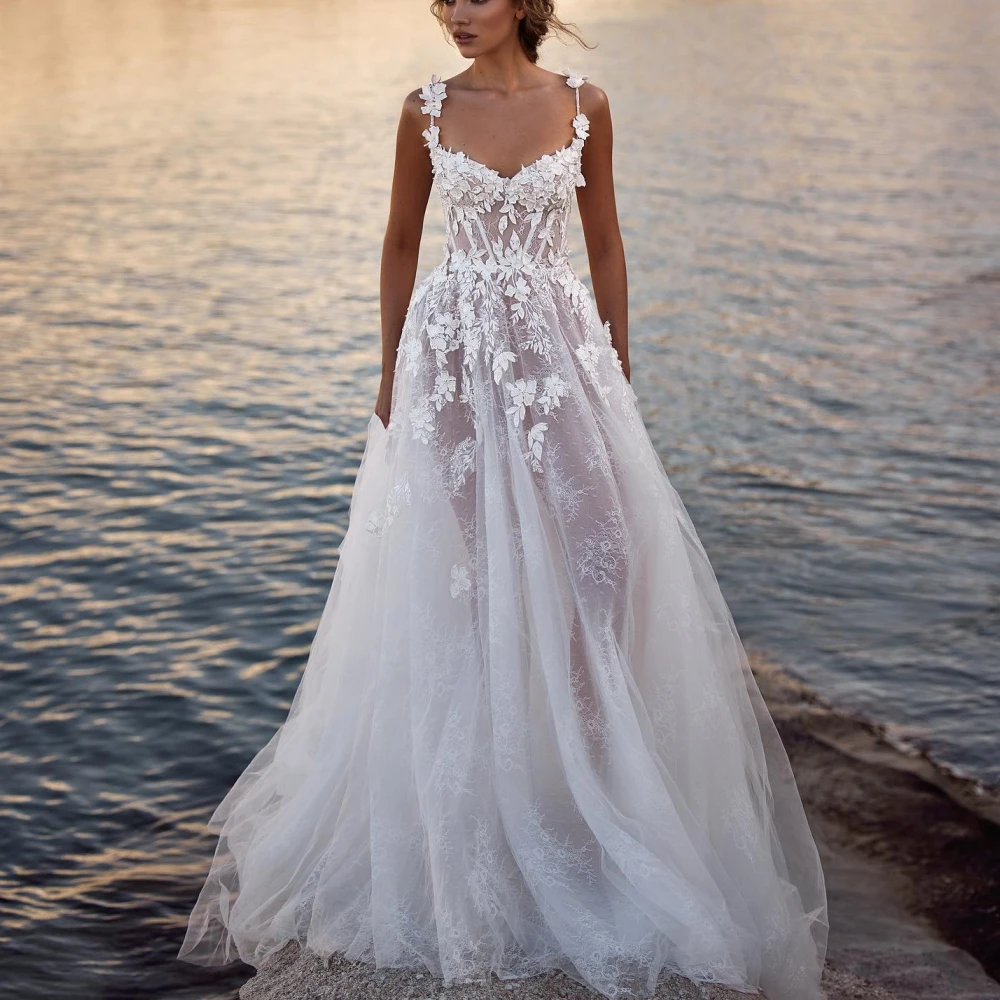 

Женское свадебное платье-трапеция Molisa, Тюлевое платье без рукавов в богемном стиле, модель 2023 года
