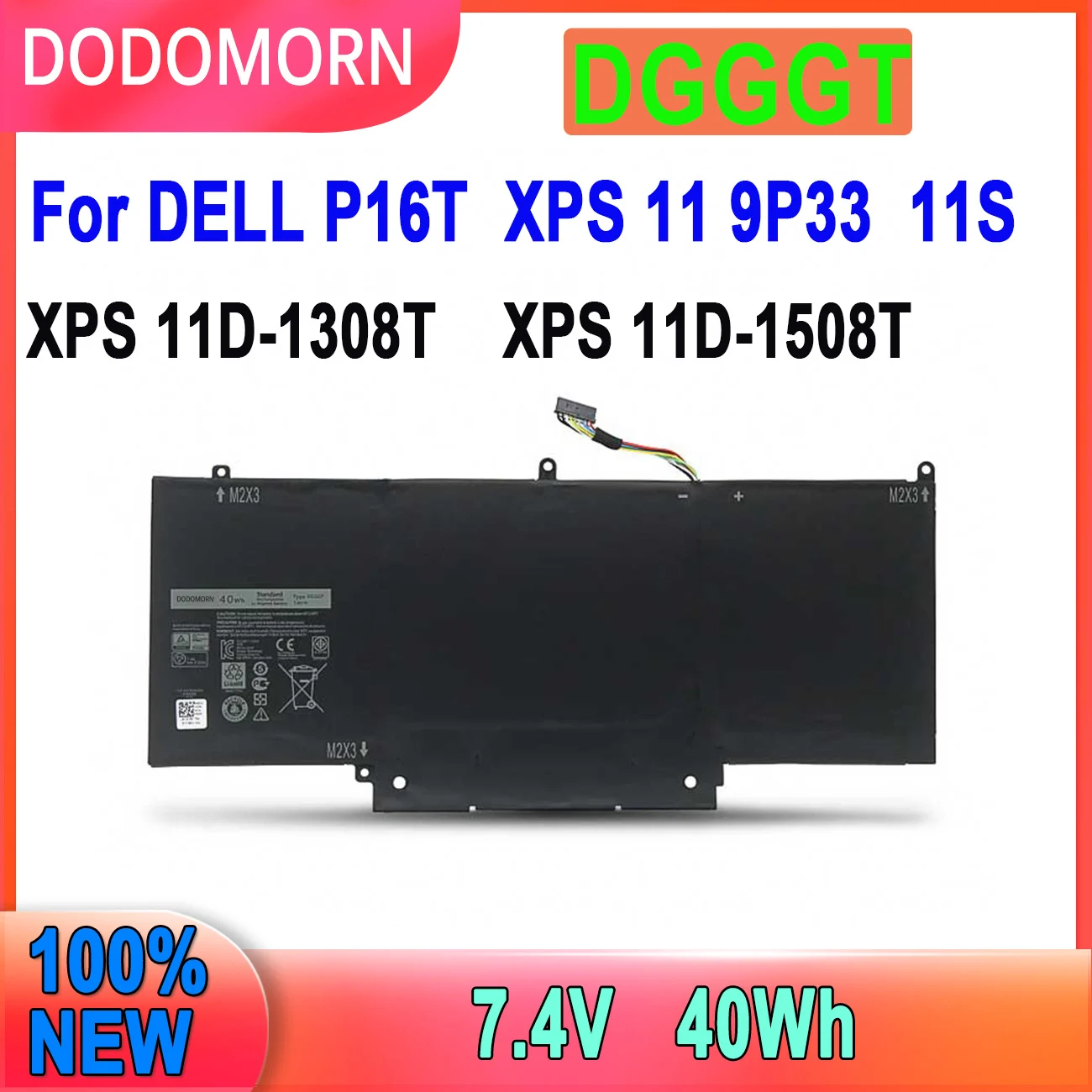 

Новый аккумулятор DGGGT для ноутбука DELL XPS 11 XPS11D XPS11R