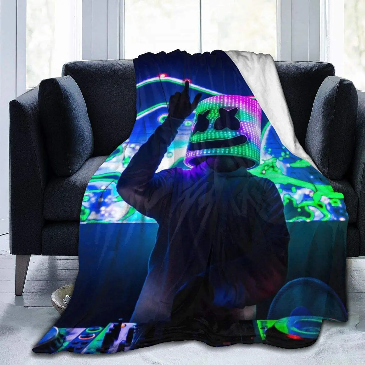 

Одеяло TopliTrend DJ-Ma-rsh-Mel-lo, 50x40 дюймов, очень мягкое флисовое шерстяное очень роскошное теплое и уютное для гостиной в спальне