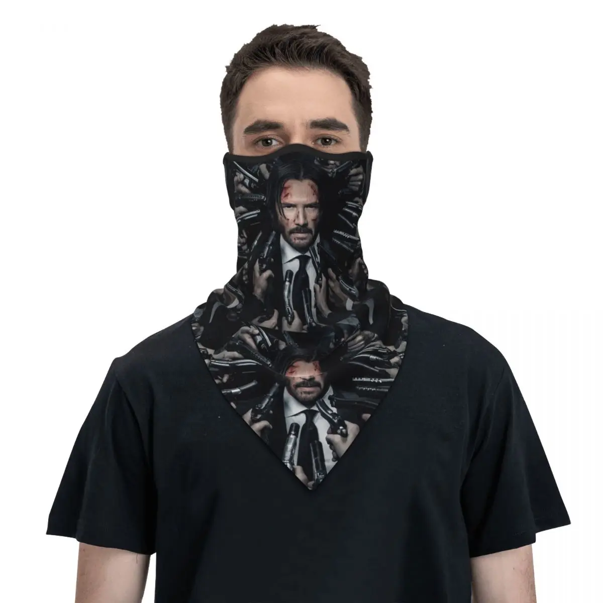 

John Wick Neck Gaiter Women Men UV Protection Winter Keanu Reeves Movie Bandana Scarf for Hiking