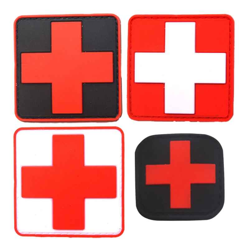 3D PVC Patches Hook & Loop Tactical Armband Red Cross Medical Rescue Badge Flag of Switzerland Swiss Cross Patch Backpack