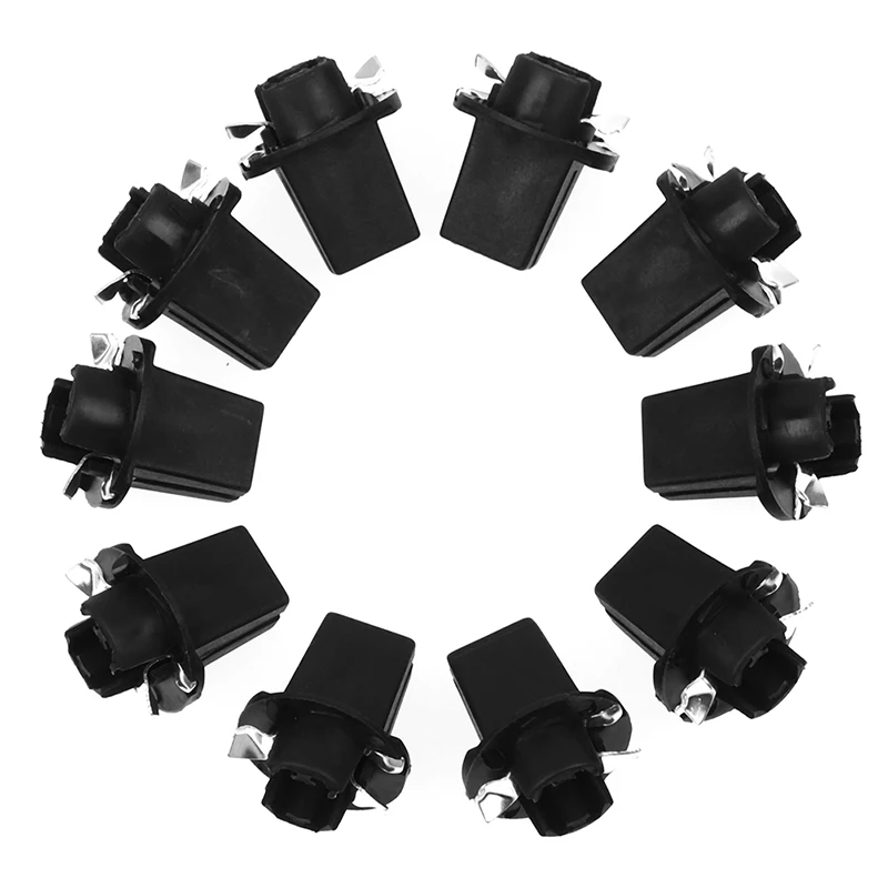 

10PCS T5 B8.5D Twist Lock Plug and Play Bulb Holder Sockets For Speedometer Instrument Gauge Cluster Dash