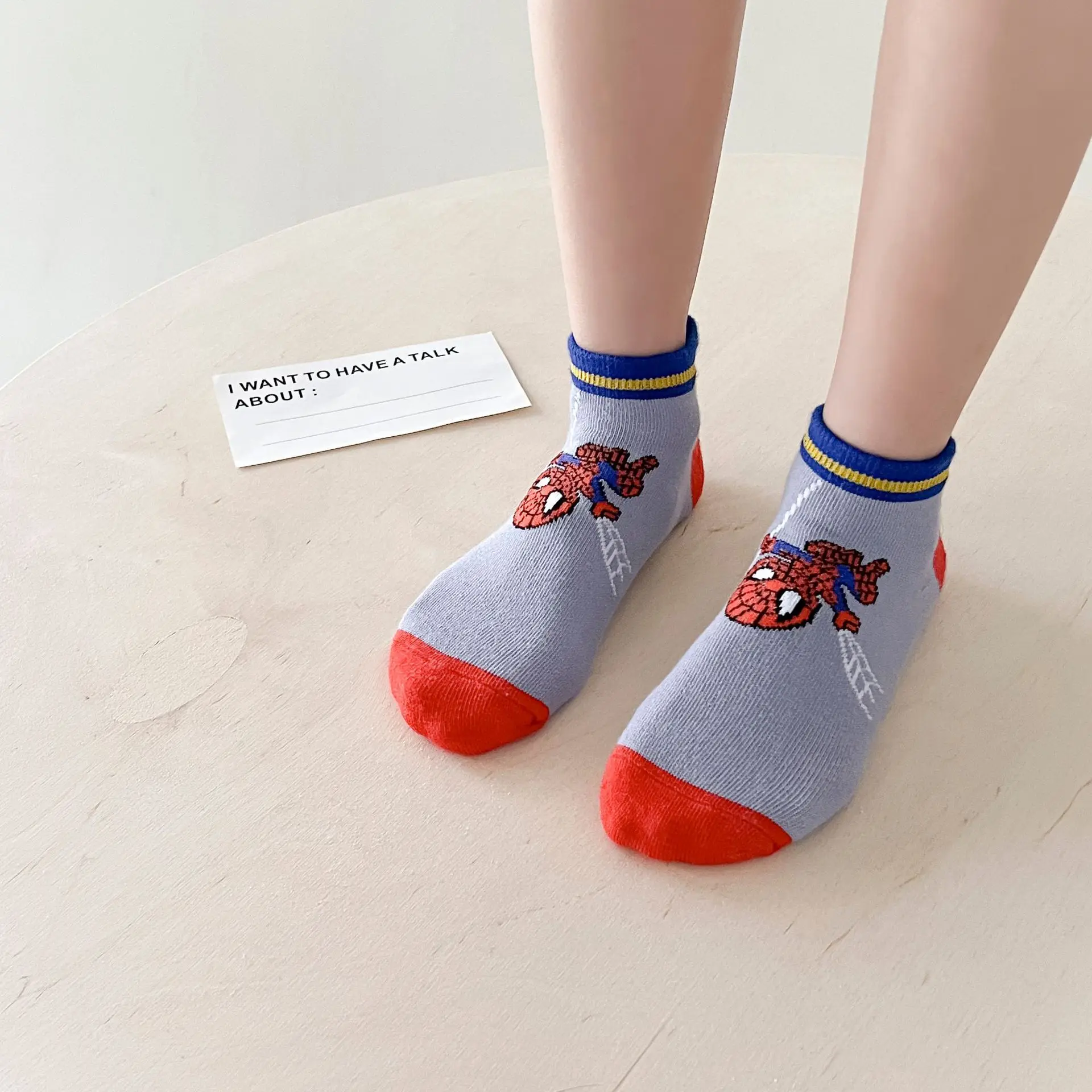 Носки детские хлопковые с рисунком Человека-паука на возраст 1-12 лет 5 пар