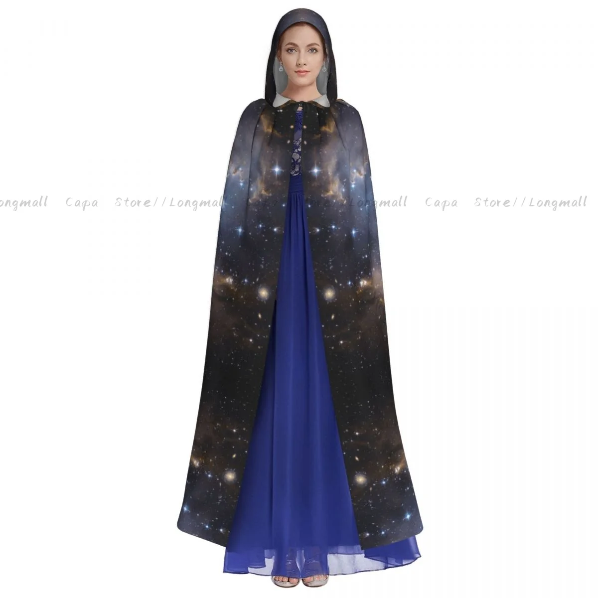 Небо со звездами и туманностью плащ с капюшоном пальто костюм для косплея на