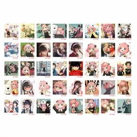 40pcsbox anime spy%c3%97family lomo card photocard wooden clip lanyard character card collection set decoration