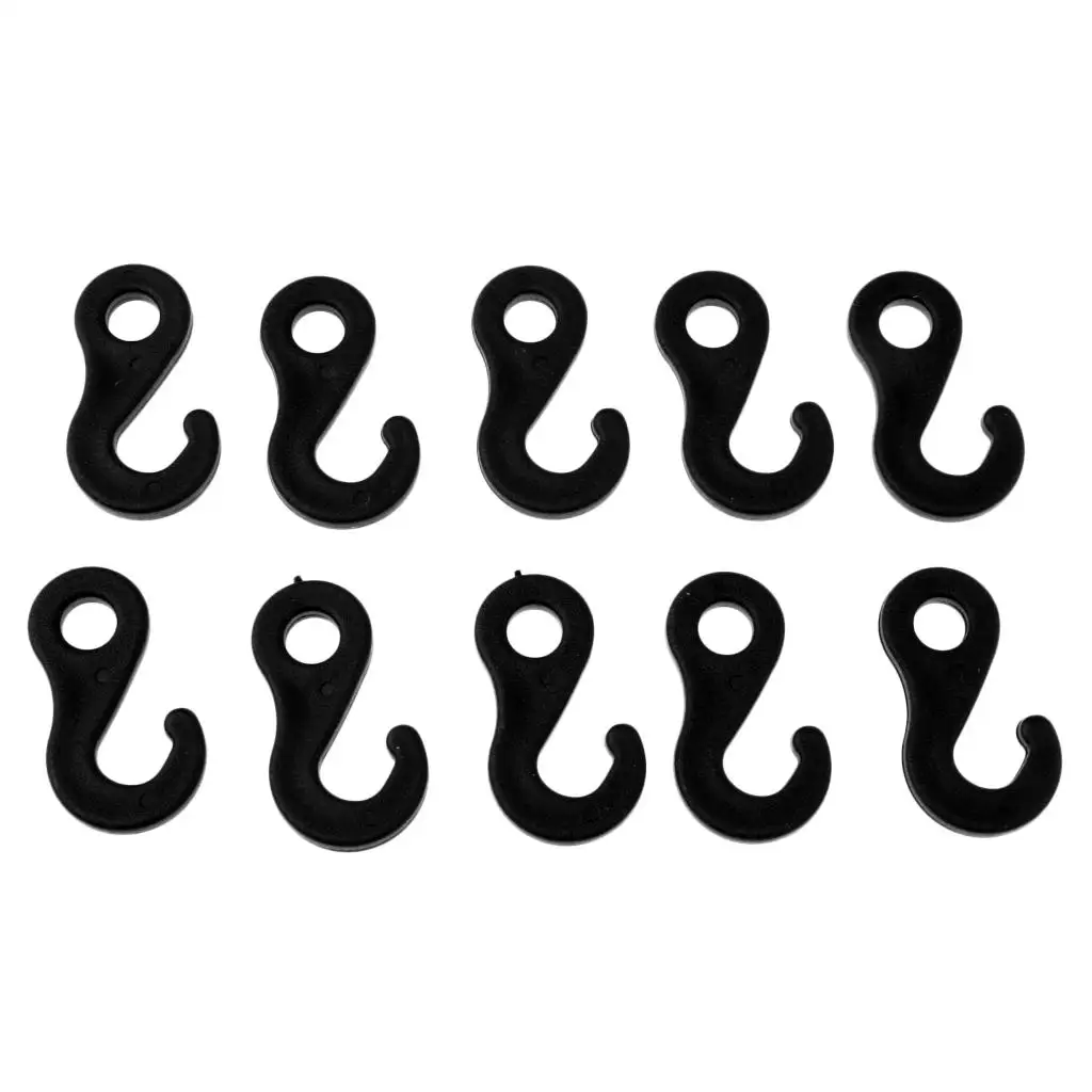 

10 Pcs/set Plastic Fasten Hook Carabiner for Tent Awning Tie Bungee Cord End For Camping Tent Awning Canopy