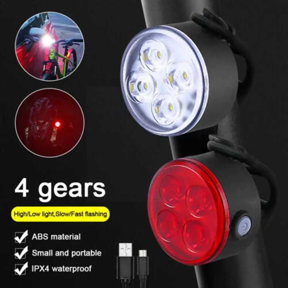 

Bike Light Front And Back Rechargeable Flashlight Waterproof Cycling Bicycle Bike Accessories Headlight Mtb Lanterns K7n1