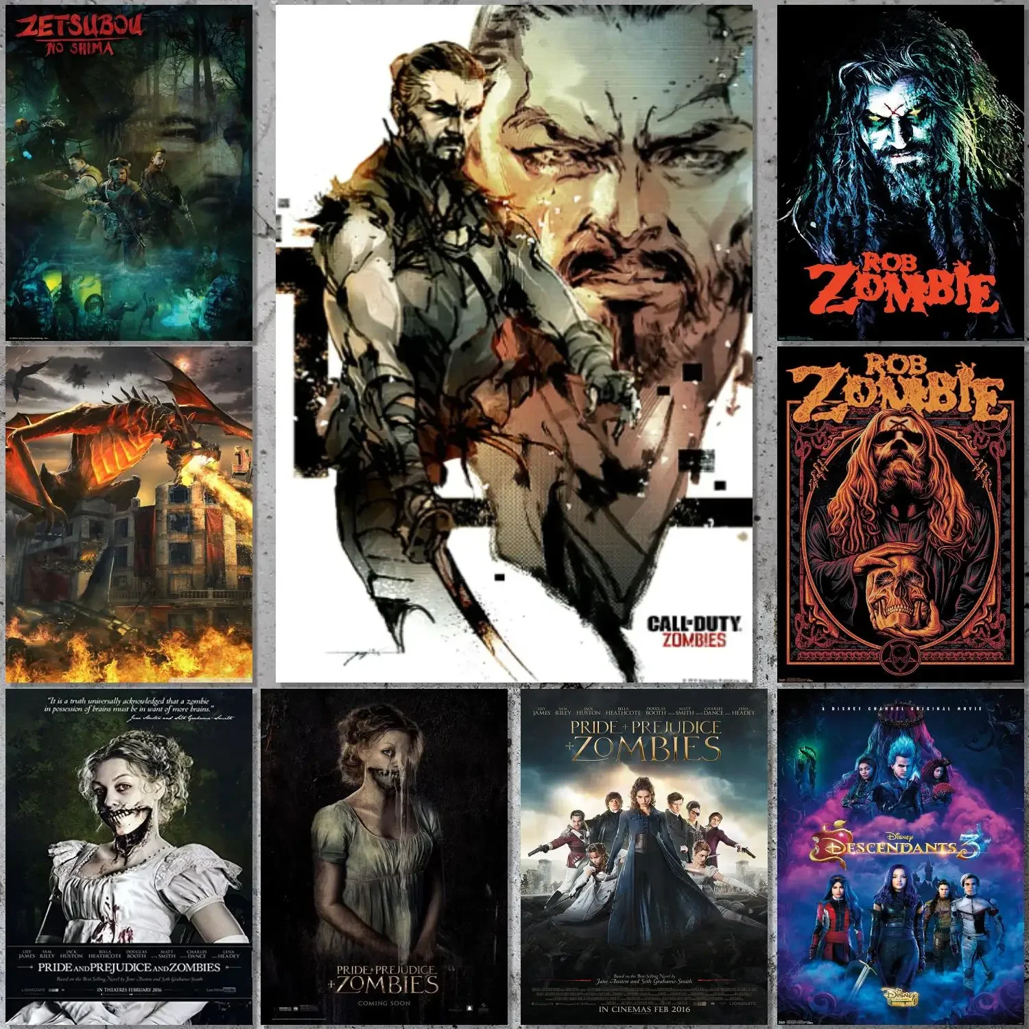 Плакат назы зомби холст художественный постер и настенная картина принт