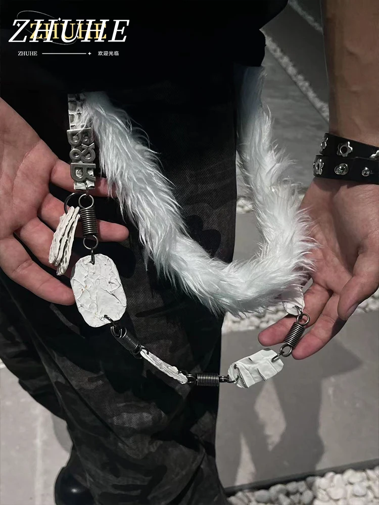 ZHUHE цепочка с лисьим хвостом в стиле хип-хоп рок ювелирные аксессуары для женщин и