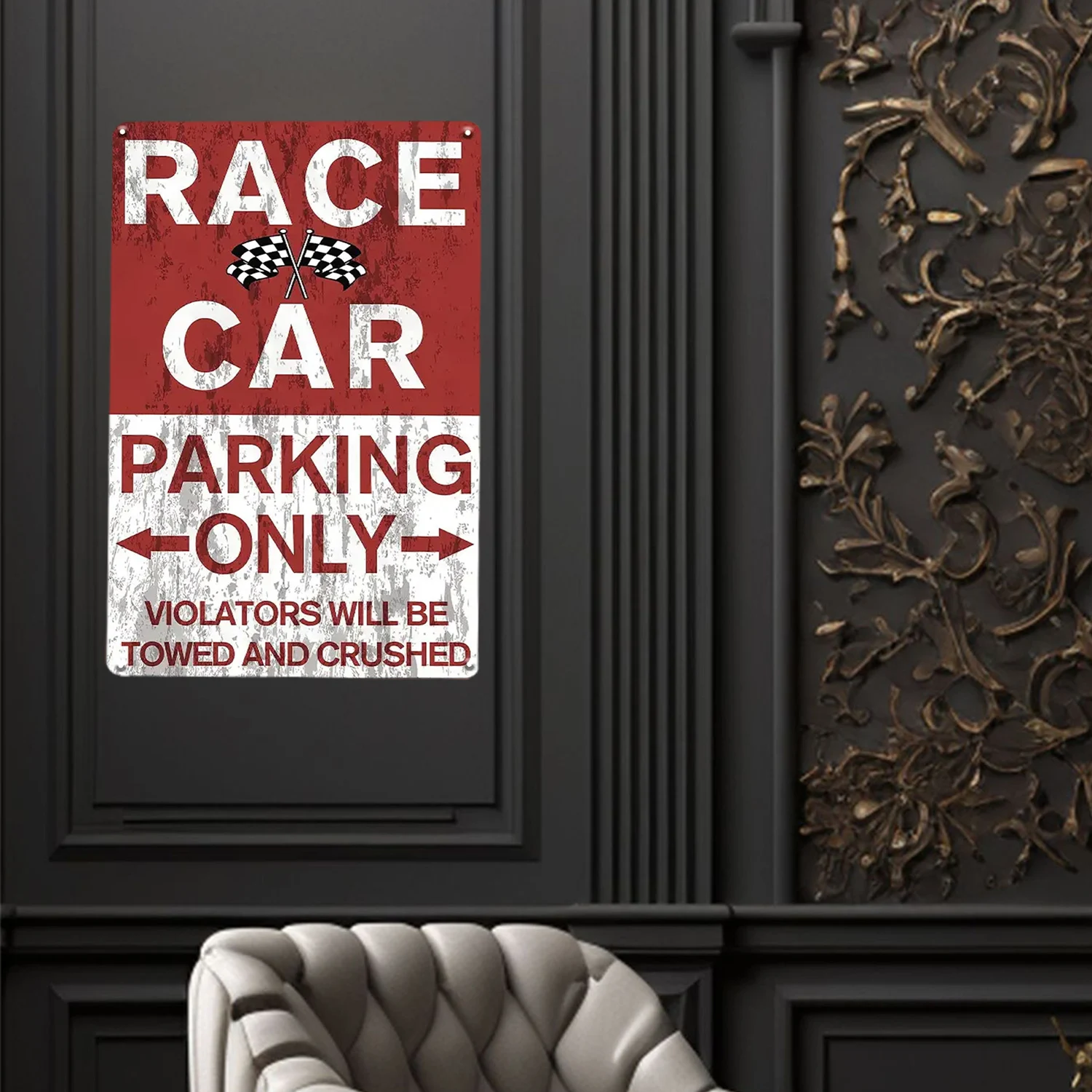 Винтажная металлическая жестяная вывеска для гонок настенный художественный