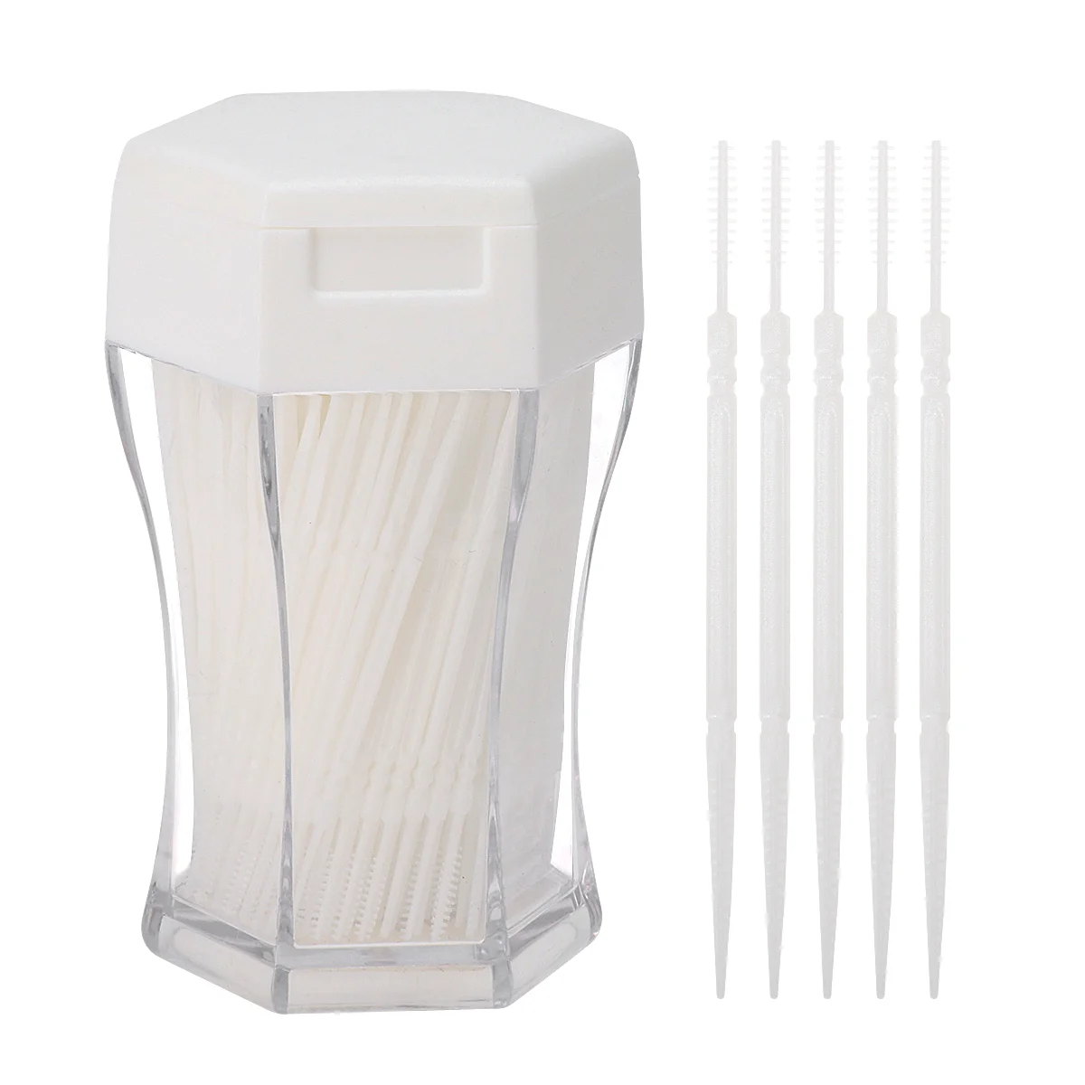 

200pcs Toothpick Dual Ended Interdental Toothpicks Picks Household Cleaning Brush ( White )