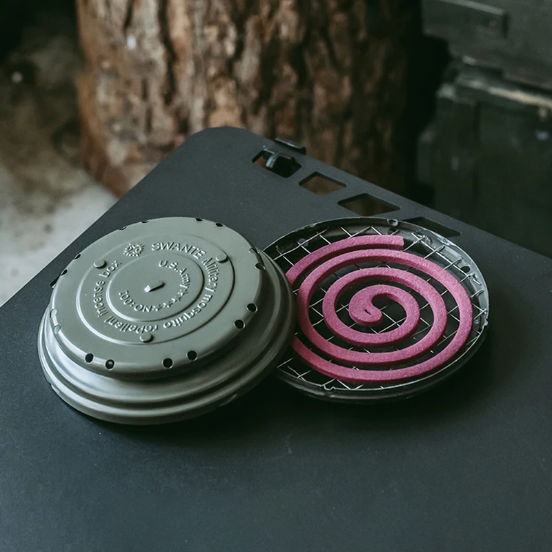 

Outdoor Camping Mosquito Coil Holder Tactical Military Mosquito Coil Box Repellent Rack Anti-scald Ashtray Sandalwood Rack
