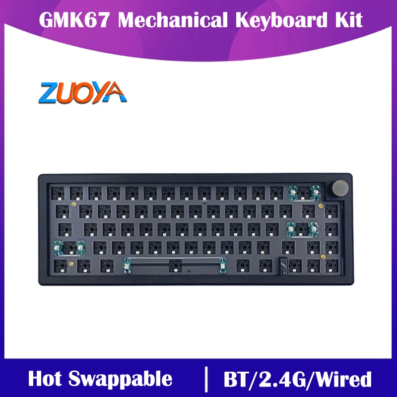 GMK67 Mechanical Keyboard Kit Hot Swappable Programmable Wireless Bluetooth-compatible 2.4G 3-Modes RGB DIY Hotswap Keyboard