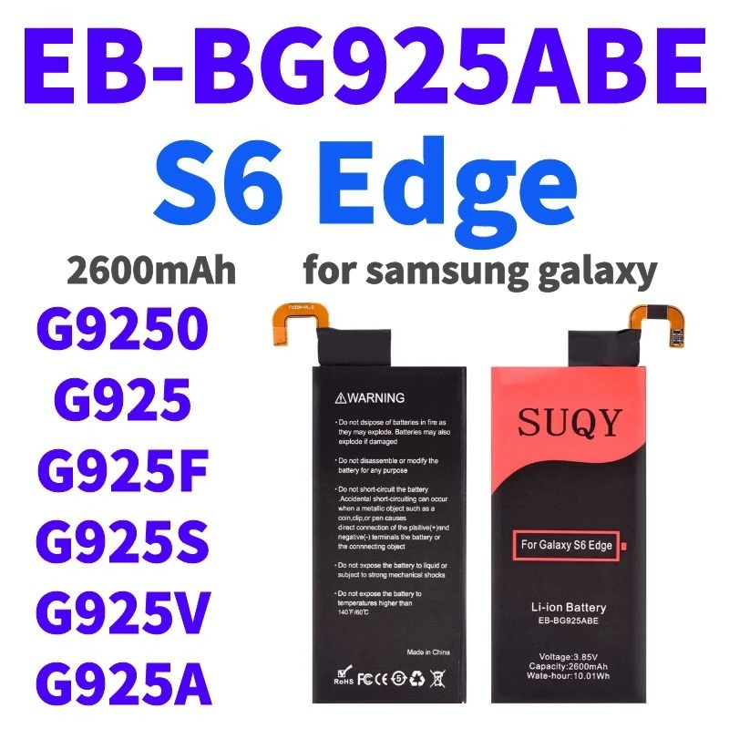 

Аккумулятор suqy для Samsung S6 Edge g925f, оригинальный сменный аккумулятор для Galaxy S6 Edge, 2600 мАч, аккумулятор для Samsung S6 Edge