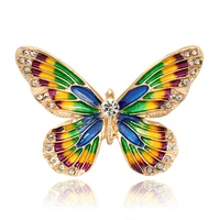 tulx colorful butterfly brooches metal crystal rhinestones insect brooch pins banquet wedding bouquet hijab scarf pin