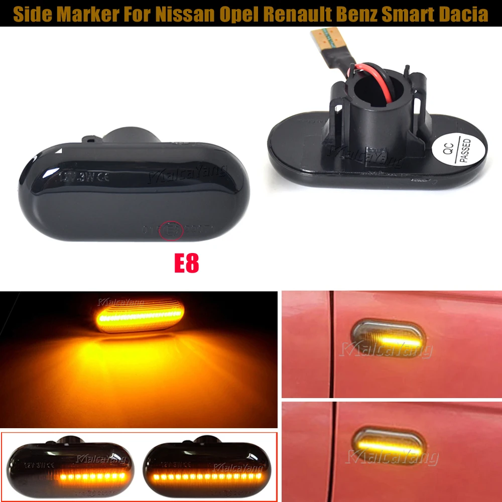 

LED Dynamic Turn Signal Side Marker Light For Dacia Duster Dokker Lodgy Renault Megane 1 Clio1 2 KANGOO ESPACE Smart Fortwo 453