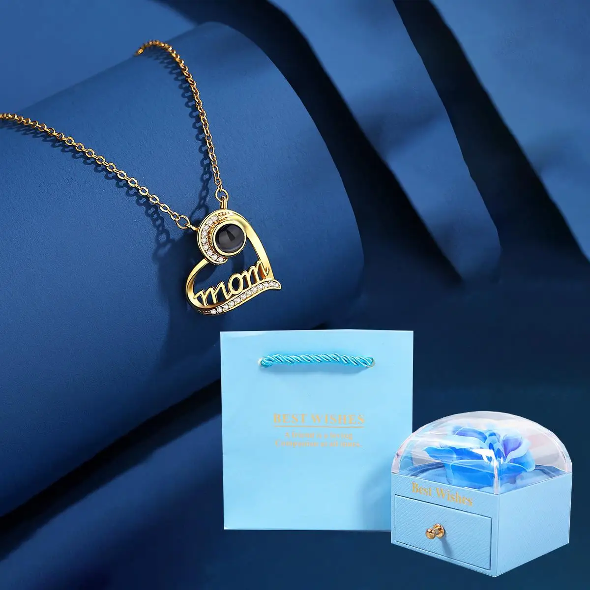 Женское ожерелье с подвеской-проектором 100 языков