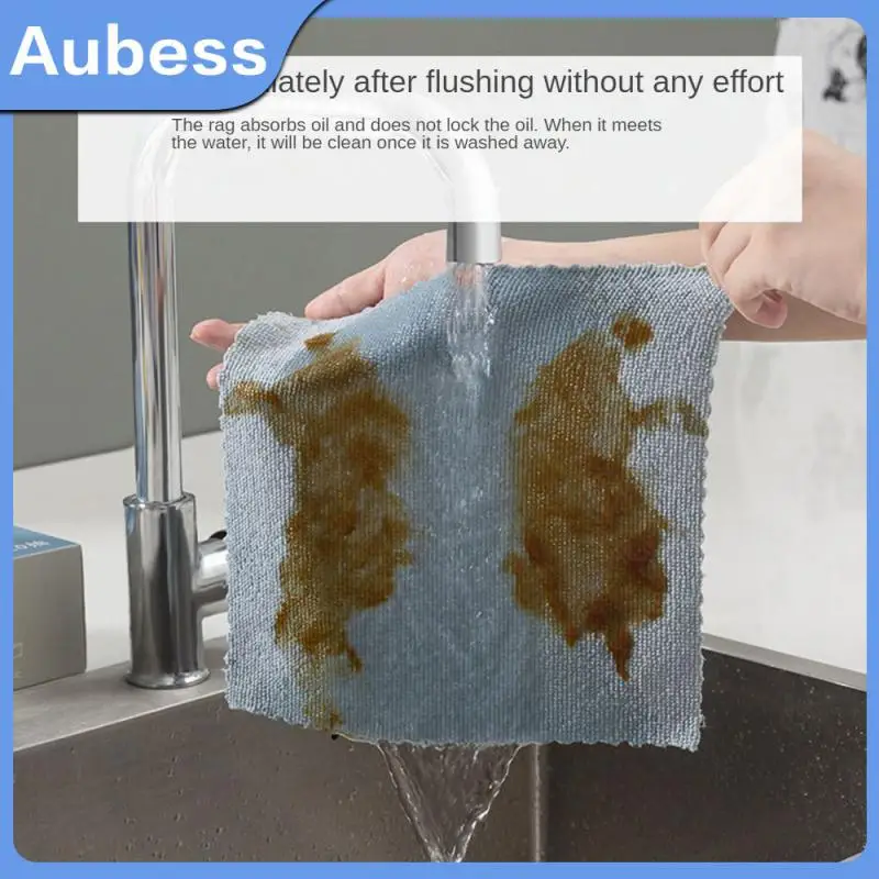 

Dish Towels Convenient 22×22cm Dishwashing Towel Reused Suction Absorbent Lint Cloth Household Cleaning Tools Rag Wipes Simple