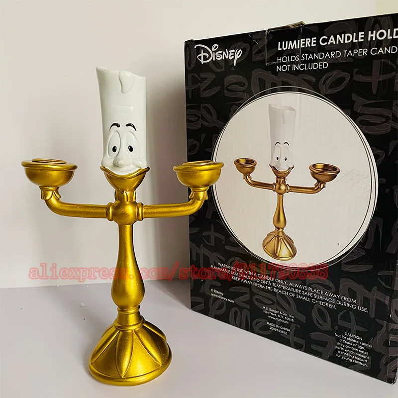 Beauty and the Beast Candlestick Candle Lumiere Action Figure Model Toys Collection Disney Gifts for Kids