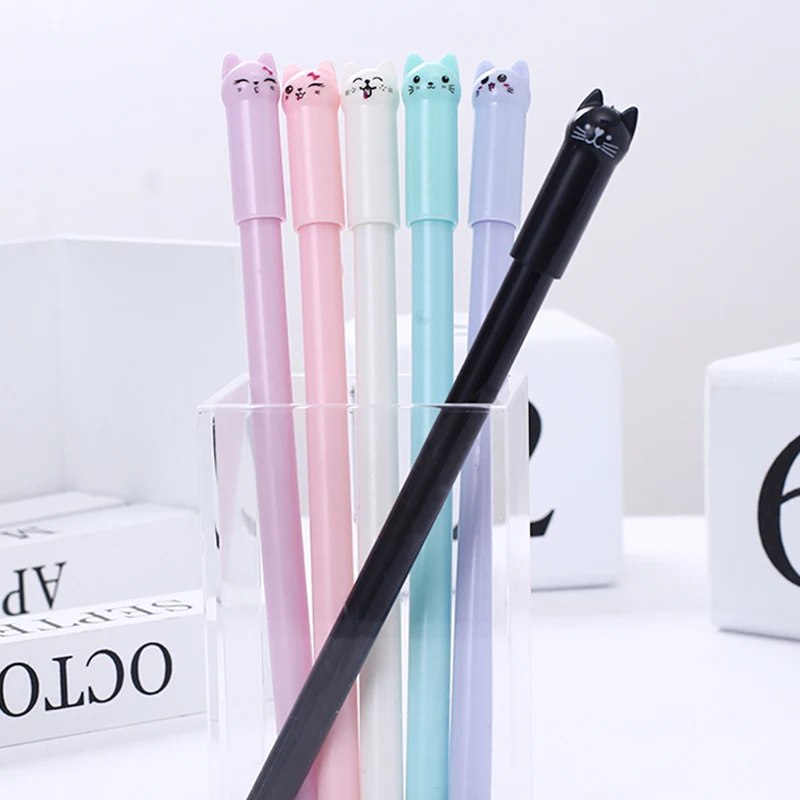 

30pcs Bulk Fancy Cute Pens Kawaii Cat for Girl Stationery Cool Pretty Kawai Gel Pen Funny Ballpoint School Thing Stationary Gift