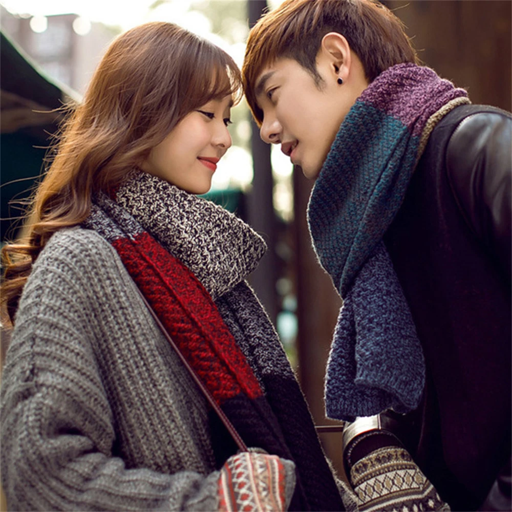 

The new couple han edition soft sister knitting wool scarf female winter warm scarf with thick long scarf for men QL-01