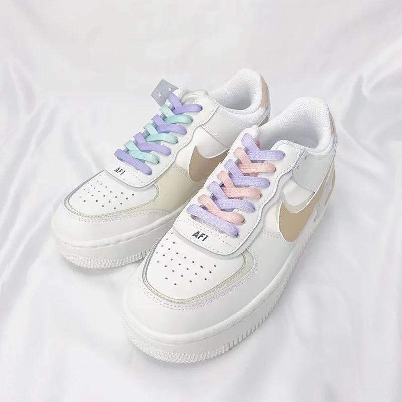 1 Pair Two Side Colors Flat Shoelaces For High-top Canvas Sneakers Shoe laces Women Men Shoe Strings