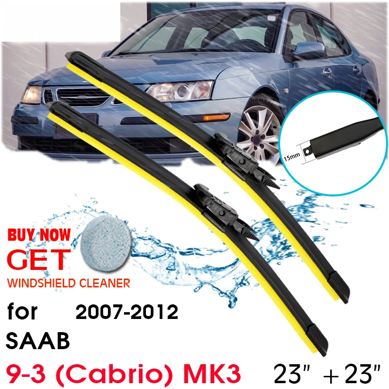 

Car Blade Window Windshield Rubber Silicon Refill Wiper For SAAB 9-3 (Cabrio) MK3 2007-2012 LHD / RHD 23"+23" Car Accessories