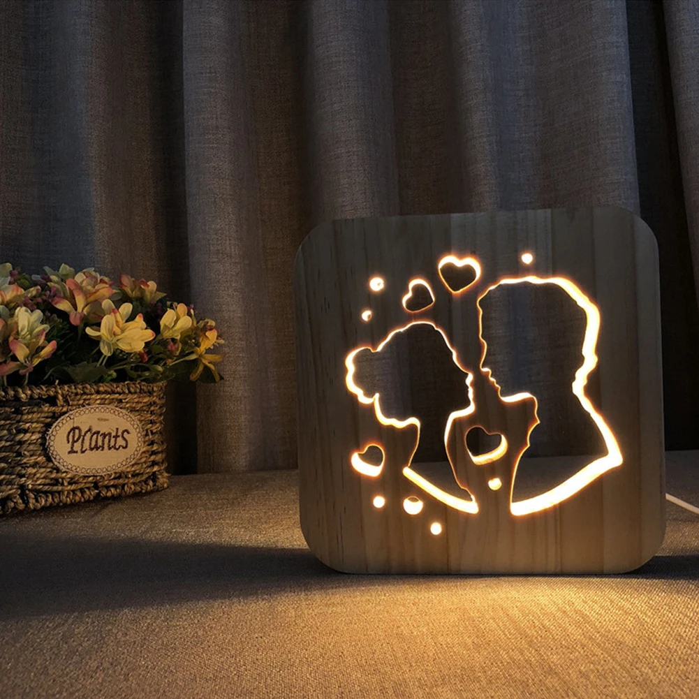 

Valentines Day Creative LED Night Light Warm White Desk Lamp USB Nightlight Lamp For Living Room Bedroom Lighting Romantic Gift
