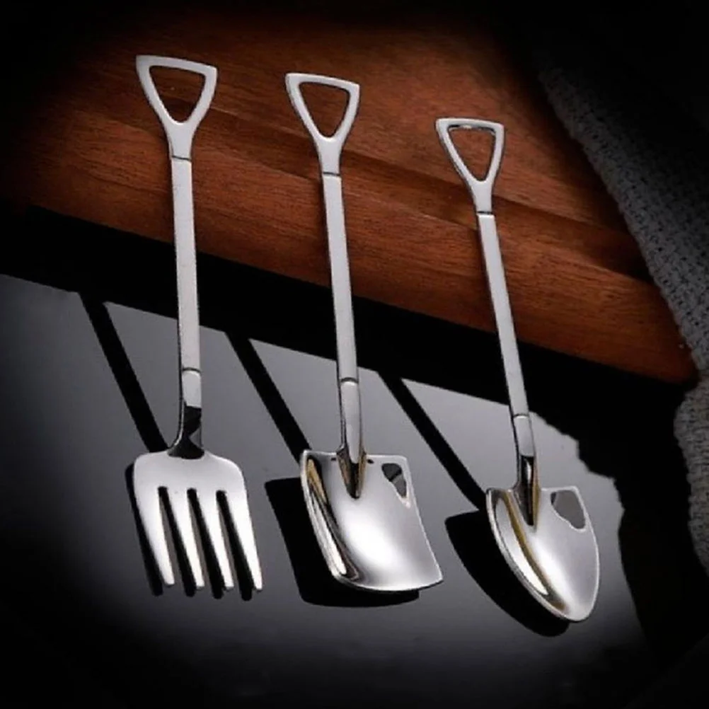 

Cake Spoon Toddler Stainless Steel Metal Utensils Watermelon Fork Flatware Children