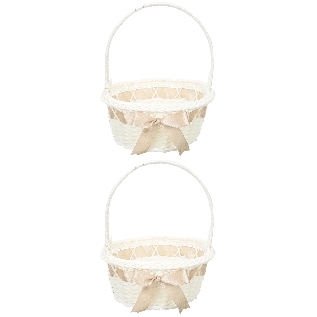 

Basket Flower Girl Woven Baskets Weddingpicnic Small Handle Rusticwhite Mini Forplanter Bride Bearer Ring Petal Display Makeup