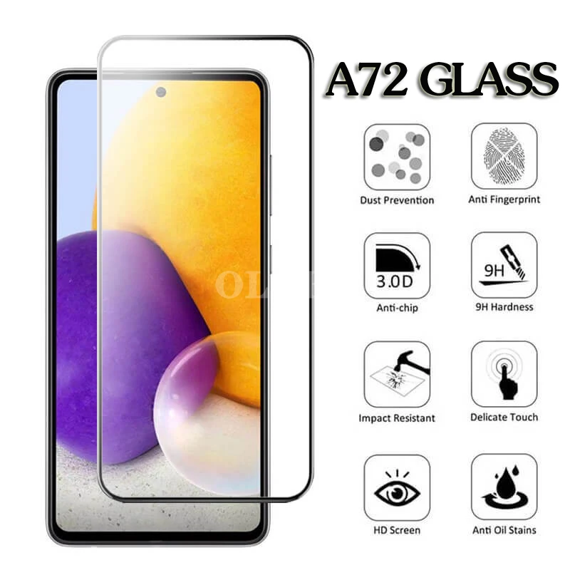 Защитный экран на Samsun A72, стекло для Samsung Galaxy A72, защитная пленка для экрана Samsang A 72 SM-A725F/DS GalaxyA72 5G, стеклянная пленка 9H