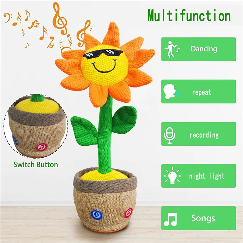 

Пение, танцующий кактус, игрушка, которая повторяет ваши слова, Электрический танцующий кактус, плюшевая игрушка, подарок для детей