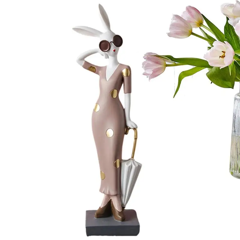

Rabbit Resin Ornaments Tall Resin Rabbit Statue Rabbit Sculptures Home Decor Modern Bunny Statues Rabbit Figurines Collectibles