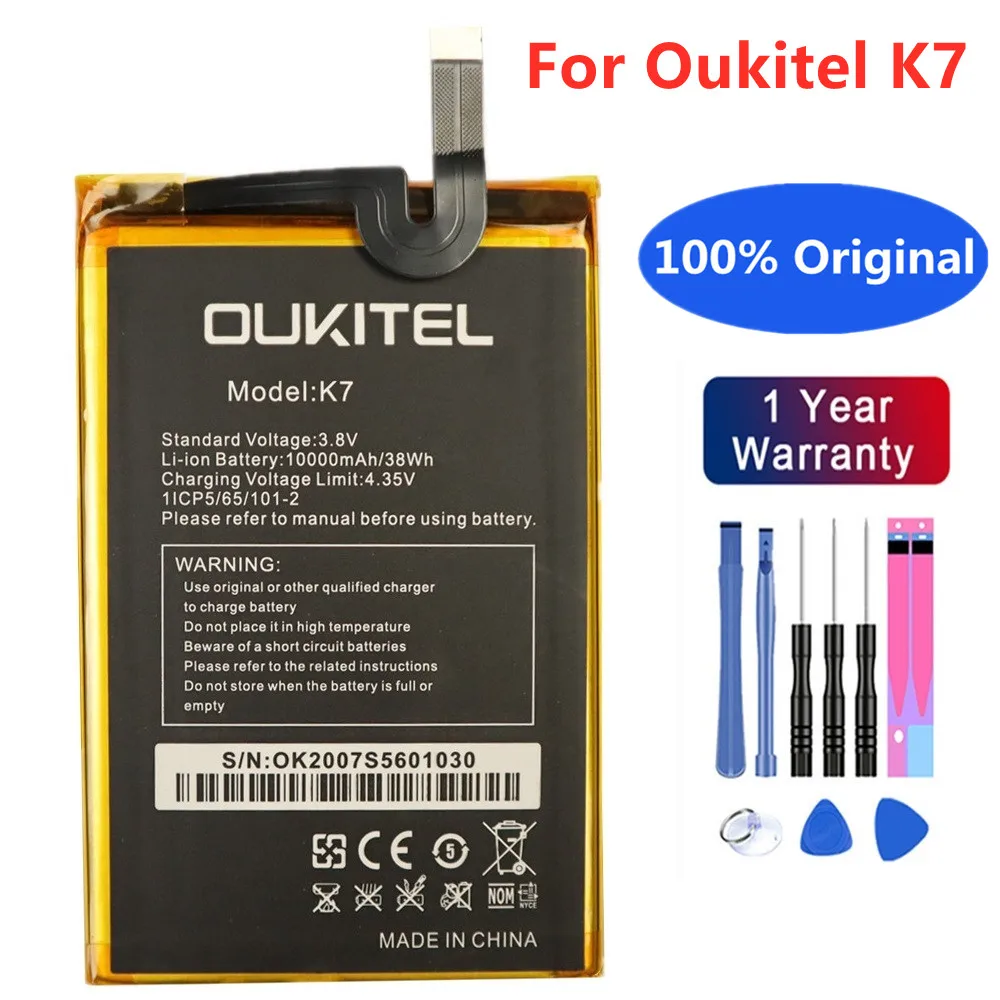 

100% Оригинальный Полный Аккумулятор 10000 мАч Oukitel K7, Высококачественная запасная батарея большой емкости для смартфона Oukitel K7
