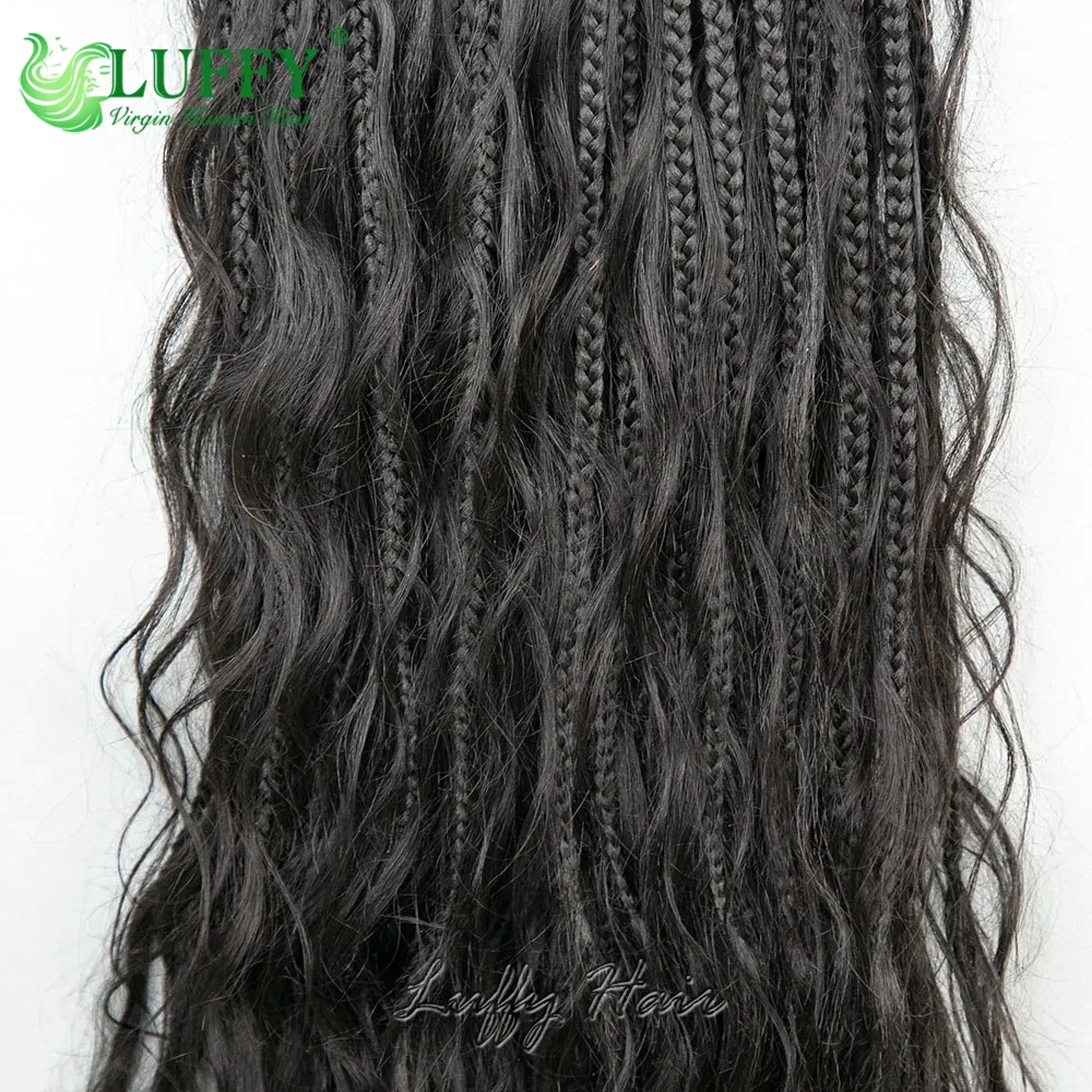 Плетеные крючком косички бохо с человеческими волосами свободные волнистые