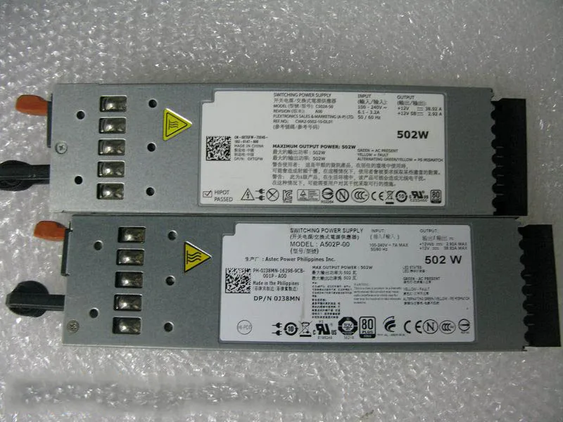 

R610 502W Server Power Supply A502P-00 C502A-S0 0XTGFW 0J38MN working well