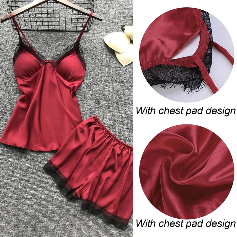 4pc Pijama Set Women'S Silk Robe Sleepwear Lace Satin Gown Pajamas V-Neck Nightie Wear Home Clothes Nightwear Summer Nightdress