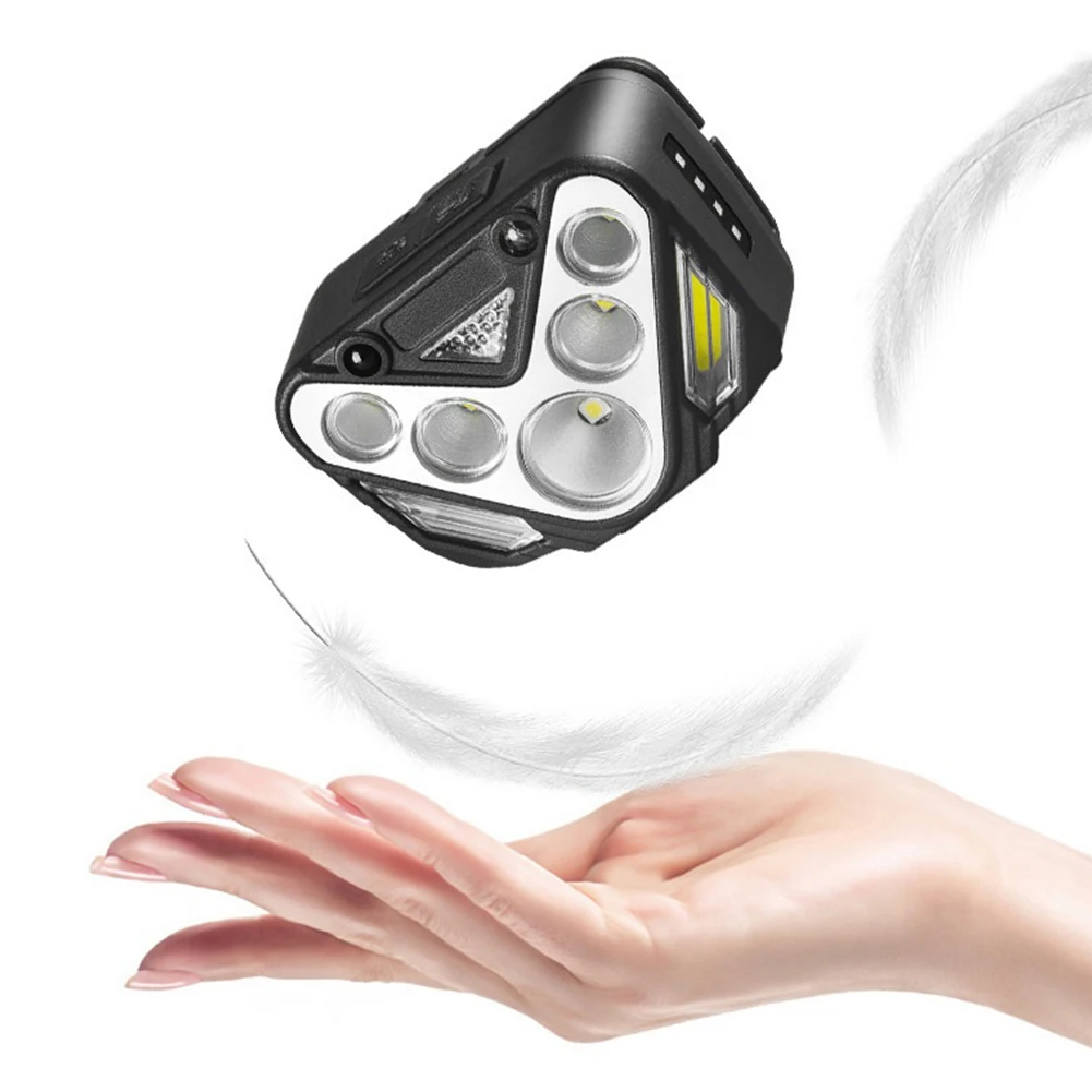 

XPE+COB LED Headlight Headlamp Wave Induction Waterproof Safety Headlight Type-C USB Charging Safety Headlight Torch for Fishing