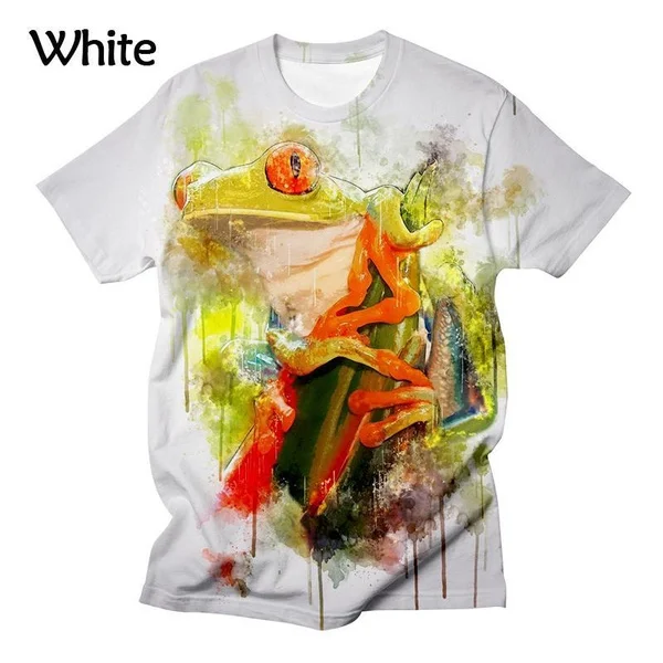 

Футболка с 3D-принтом лягушки, новая забавная цветная футболка с принтом животного