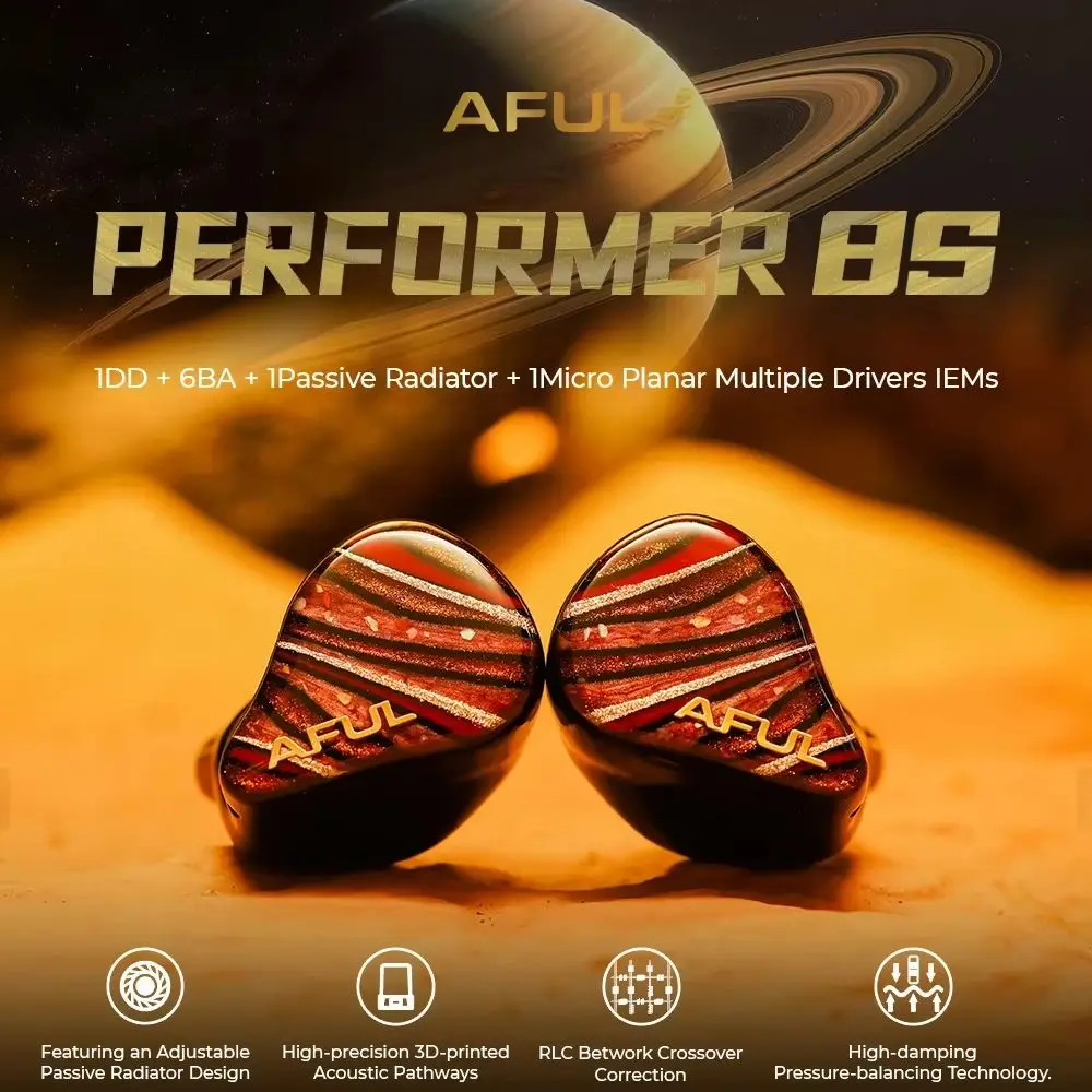 Фото AFUL Performer-8S HiFi наушники 1DD+6BA+1 пассивный излучатель+1 микро-планарный внутриканальный проводной наушник для прослушивания музыки IEM AFUL P8S HiFiGo №1