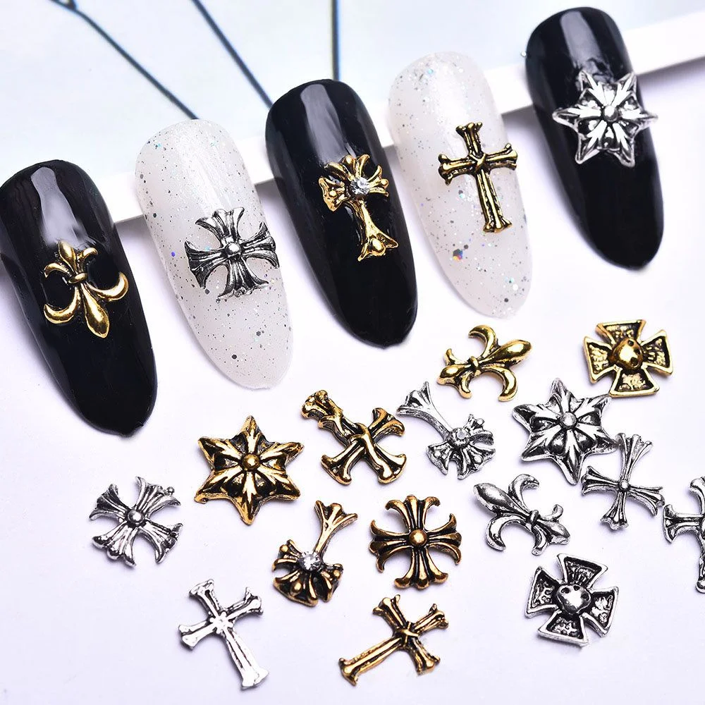 50 шт. смешанные ювелирные изделия 3D для дизайна ногтей металлические аксессуары